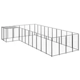vidaXL Hundezwinger 3,3 m x 5,5 m x 1,1 m Stahl Schwarz