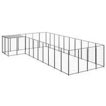 vidaXL Hundezwinger 3,3 m x 5,5 m x 1,1 m Stahl Schwarz