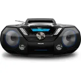 Philips AZB798T schwarz Radiorekorder mit CD-Spieler und Kassettendeck