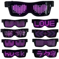 Queen.Y Led Brille Anpassbar Bt Leuchten Brillen Bluetooth App Verbunden Led Display Intelligente Brille Usb Wiederaufladbare Diy Funky Brille für Nachtclub Party Bühne Dj Halloween