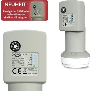 Xoro SF 100 Universal Single LNB integrierter digitaler SAT-Finder, ideal für Camping, schnelle & einfache Ausrichtung, Signalstärkeanzeige direkt a...
