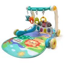 Relaxdays Spielbogen, mit Rollen, Musik & Licht, HBT: 41 x 58 x 75 cm, Baby Gym, Krabbeldecke Dschungel, blau