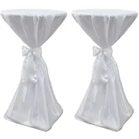 vidaXL 2 x Tischhusse Stehtischhusse weiß 70 cm
