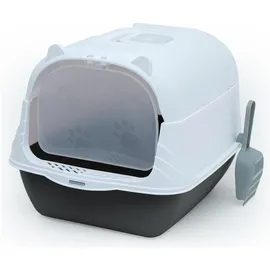 Intirilife Katzentoilette 51 x 37,5 x 34,5cm Schwarz/Weiß