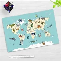 Cover-your-desk Schreibtischunterlage für Kinder Dinosaurier Weltkarte, aus hochwertigem Vinyl,