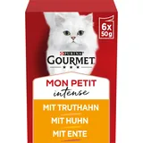 Purina Gourmet Mon Petit Intense Katzenfutter nass, Geflügel-Variationen, 8er Pack (8 x 6 Beutel à 50g)