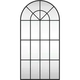 vidaXL Wandspiegel Schwarz 50x100 cm Gewölbt Eisen