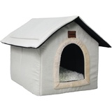 Whiwhi Hundehütte Hundehöhle mit Abnehmbarem Plüschkissen Katzenhöhle Haustierhaus Warmes Und Gemütliches Hundehaus Katzenhaus 45x40x45cm