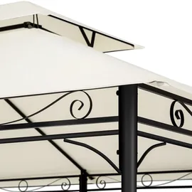 Tectake Luxus Gartenpavillon 4 x 3 m inkl. 6 Seitenteile creme