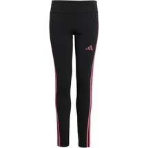 adidas Girl's Essentials 3 Stripes Leggings Black/pink fusion), 9-10 Years