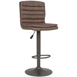 BIZZOTTO Barhocker Connor 2er-Set aus Kunstleder, klassisch höhenverstellbar, Braun, gepolstert
