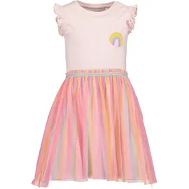 blue seven Jerseykleid BLUE SEVEN, Mädchen, Tüllkleid mit Regenbogen", Mädchen, Gr. 98, 4020, rosa, 100% Baumwolle, normal, Rundhals, Kleider Jerseykleid