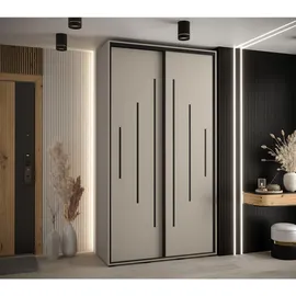 möbel kryspol Schwebetürenschrank Dakota 130 x 235,2 x 60 cm Schwarz