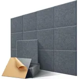 FELIXLEO PC-Geräuschdämmung Akustikplatte 12 Stück Selbstklebend Hohe Dichte Wandpaneel 30*30cm