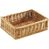 Kobolo Regalkorb eckig aus gekochter Weide 30 x 40 x 12 cm braun