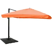 Mendler Gastronomie-Ampelschirm HWC-A96, 3,5x3,5m (Ø4,95m) Polyester/Alu 25kg ~ Flap,