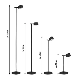 NORTHPOINT 3 in 1 LED Akku Stehlampe dimmbar Wandleuchte Tischlampe schwarz - Schwarz