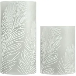 Pauleen Paulmann LED Kerze Batterie Cosy Feather 76mm 2800K Grau#Weiß Wachs 48117