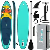 FunWater Stand up paddle Board, SUP Board Set, Stand up Paddle Board,SUP paddle Board,Handpumpe,335x83x15cm, bis150kg,Grün - Grün