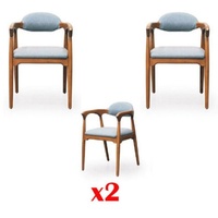 JVmoebel Esszimmerstuhl, Garnitur Esszimmerstuhl Set 2X Stühle Neu Sessel italienischer Stil blau