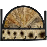 KADIMA DESIGN Wandgarderobe Mango Massivholz Rattan Braun