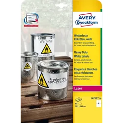 Avery Zweckform Etiketten wetterfest Polyester weiß 105x148mm VE=30x80 Etiketten