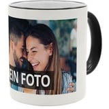 PhotoFancy® - Fototasse mit eigenem Bild - Personalisierte Tasse mit eigenem Foto selbst gestalten - Schwarz