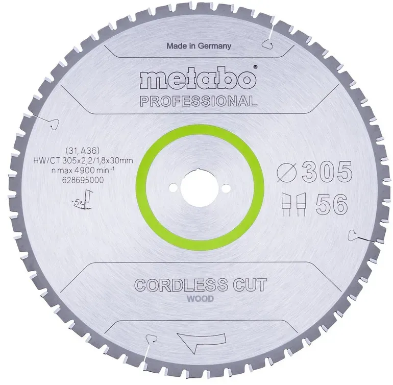 CordlessCutProf 305x30 - METABO Industrial Kreissägeblätter, 56WZ, Hochleistungs-Zubehör