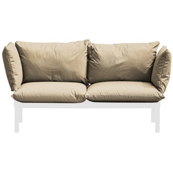 Sitzgruppe Domino 2er-Sofa mit 2 Sessel, Weiß/Taupe