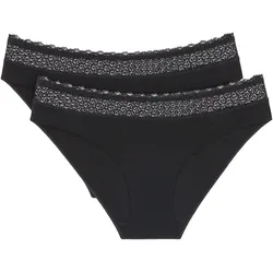 Slip TRIUMPH "Feel of Modal Tai 2P", Damen, Gr. L, schwarz, Single Jersey, Spitze, Obermaterial: 87% Modal, 13% Elasthan, Unterhosen, sehr weich