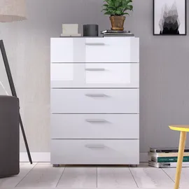 INOSIGN Kommode "Pepe Highboard", weiß (eiche struktur, weiß hochglanz), B:70cm H:102cm T:40,3cm, Spanplatte, Sideboards, Schubladenkommode, Schubkastenkommode, Breite 70 cm, Höhe 102 cm