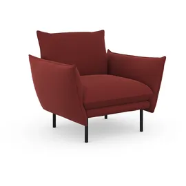 Home Affaire Sessel HOME AFFAIRE "Stine Cocktailsessel", rot (dunkelrot), B:96cm H:86cm T:86cm, Struktur (100% Polyester);Struktur weich (85% Polyester/15% Nylon);Samtoptik (100% Polyester), Sessel, Sessel, Besonderes Design durch Kissenoptik und Keder, by Morten