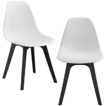 [en.casa] Esszimmerstuhl Brevik 2er Set 83x54x48 cm Weiß/Schwarz