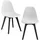 [en.casa] Esszimmerstuhl Brevik 2er Set 83x54x48 cm Weiß/Schwarz