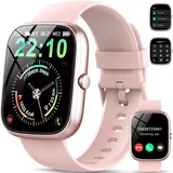 QCOQ Smartwatch Herren Damen, 1.91" HD Smartwatch Damen mit Telefonfunktion, Smart Watch Fitnessuhr 110+ Sportmodi, IP68 Wasserdicht, Sportuhr mit Herzfrequenz Schlafmonitor Schrittzähler Pink