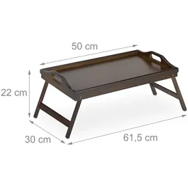 Relaxdays Betttablett braun 61,5 x 30,0 cm