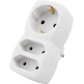 McPower Steckdosenadapter 1-fach Weiß 2 St.