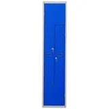 Phoenix PLZ1240GBK Schließfach Z Locker Grau - 1 Spind 2 blauer Türen - Für Büro, Lager, Fitness