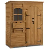 M MCombo Gartenschrank Geräteschuppen Holz, 73×144×185 cm (Natur)