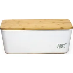 JUST VEGAN Brotkasten, (Set, 1 tlg., inkl. Schneidebrett), aus Biokunststoff JUST VEGAN weiß/braun