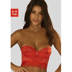 Corsage JETTE Gr. 90, Cup D, rot Damen Corsagen aus Spitze (anteilig recyceltem Polyamid), sexy Dessous
