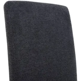 chefgastro Esszimmerstuhl gepolstert 100x44x56cm Sitzhöhe 48cm Stoff/Textil Dunkelgrau helle Beine Küchenstuhl Stuhl