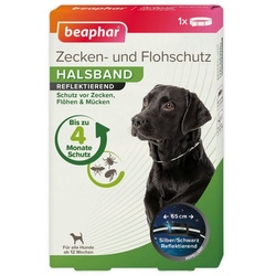 beaphar Zeckenhalsband Beaphar Zecken- und Flohschutz Halsband reflektierend für Hunde - 65 schwarz