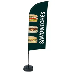 SHOWDOWN Displays Showdown Beachflag - Komplett-Set - Sandwiches Englisch - Schwarz
