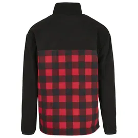 URBAN CLASSICS Patterned Polar Fleece Track Jacke Black / Red S