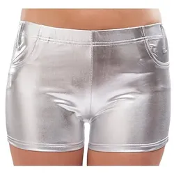 Lack-Hotpants, silber