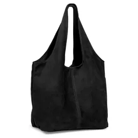 CASPAR Hobo Bag Leder Schwarz