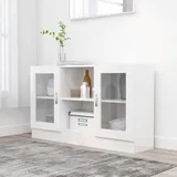 ShGaxin Vitrinenschrank, Vitrine, Wandschrank, Schrank Regal, Glasregal, Glasvitrine Stehend, Eckvitrine, Manga Regal, Hochglanz-Weiß 120x30,5x70 cm Spanplatte
