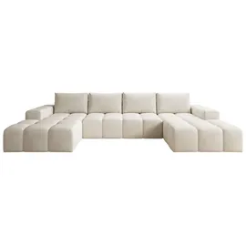 möbelfest Eckcouch Teddy-Bouclé U-Form 2-Sitzer Beige