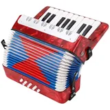 Bass Piano,17 Tasten Akkordeon,Anfänger Akkordeon,Bass Piano Akkordeon,Kinder Akkordeon - Rot/Blau/Grün